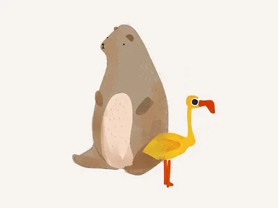 best friends illustration paint