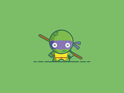 Donatello - Voodoo Doll Series - Teenage Mutant Ninja Turtles doll donatello green illustration karate ninja purple teenage mutant ninja turtles tmnt turtle vector voodoo