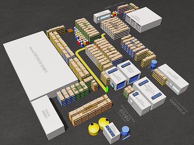 Bimbo Warehouse interactive map project 3d c4d interactive map warehouse