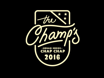 The Champs Badge badge black lettering retro sticker