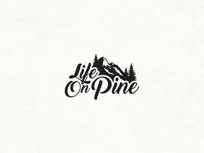 Life On Pine Logo Proposal badge forest life logo mountain pine tree vintage whispery