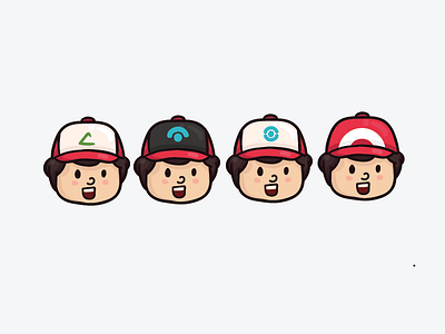 pokemon?` ash bw cute go hat illustration ketchum pokemon xy