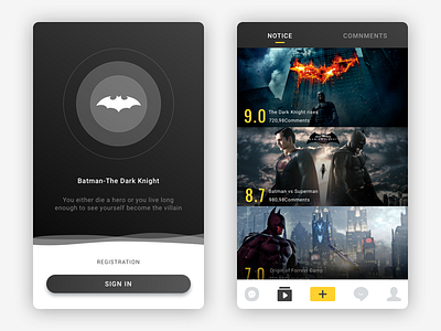 Batman black design in interface sign user