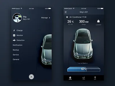 car remote battery black car control remote side slide tesla ui ux