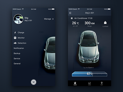 car remote battery black car control remote side slide tesla ui ux