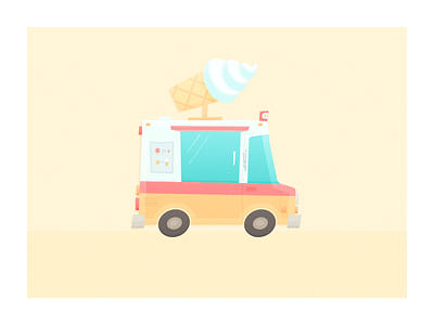 Two Hour Design Challenge cartoon cream flat ice cream illustration truck