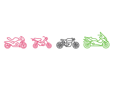 Cycling car icon motorbike scooter vector