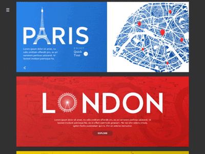 City Guide Concept animation cards city city guide explore gif guide ipad scroll scrolling tablet web