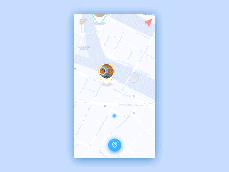 Redesign of Littlepin app flat fun stuff interface map pin spots ui ux wip