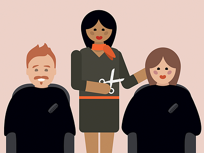 Hairdresser character dresser fun hair illustration illustrator