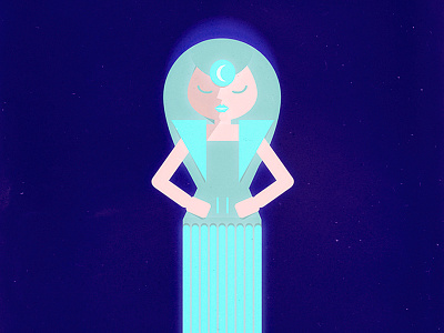 Witchy Woman aura chakras character cosmos cute dark illustration magic moon translucent vector witch