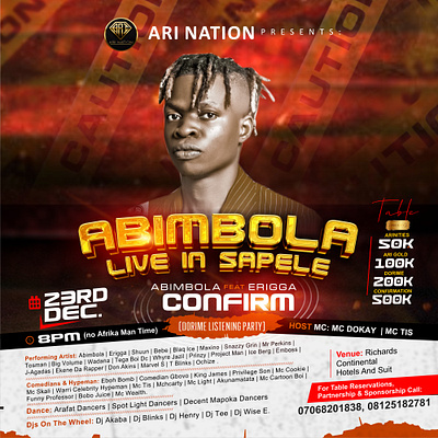 Abimbola Live In Sapele graphic design