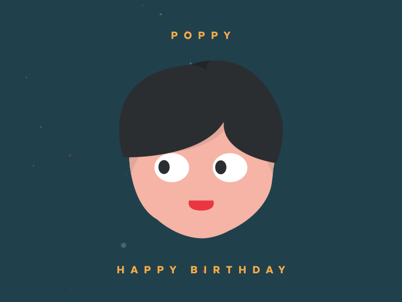 Poppy's Birthday Gif ! birthday face gif gift happy planet satellite