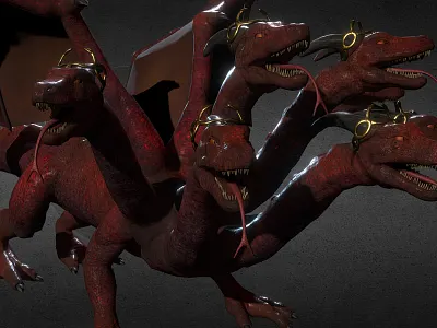 Multi-head Dragon 3d 3dsmax dragon freelance model zbrush