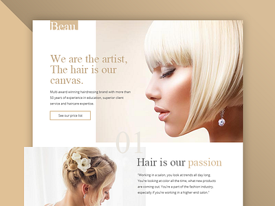 Hair Salon beauty clean font hair hair salon homepage images text website