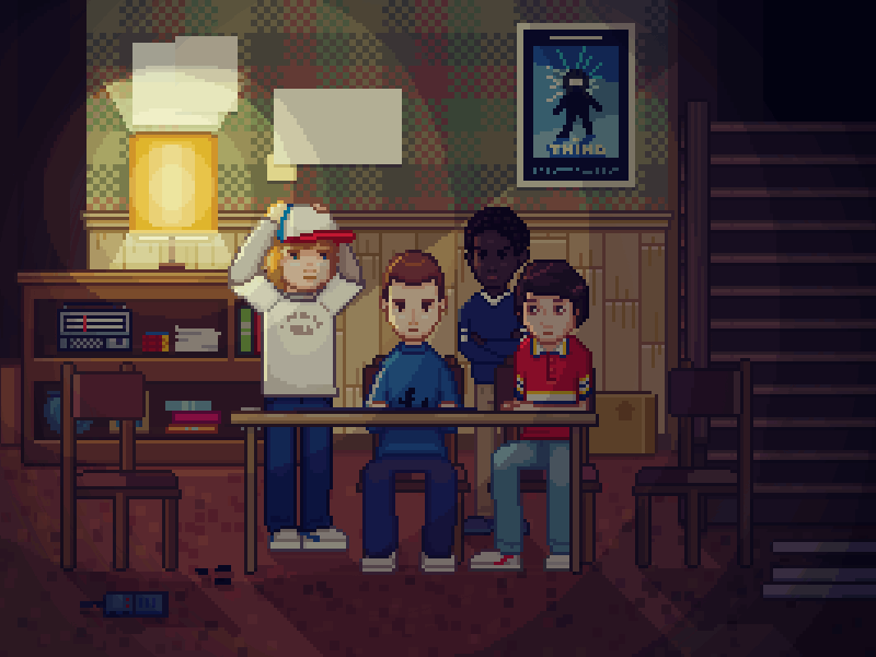 Stranger Things Adventure Game 80s adventure game demogorgon dnd fan art fanart netflix pixel art point and click retro stranger things upsidedown