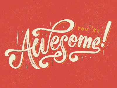 Awesome! brush handlettering handmade hipster ink instagram lettering logo typography vintage