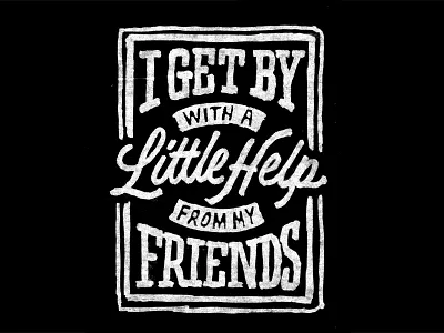 WIP Beatles Print lettering poster print script serif slab serif texture the beatles wonder years