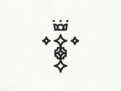 Royal-T abstract crown design geometric heraldry linear monogram ornamental royal t