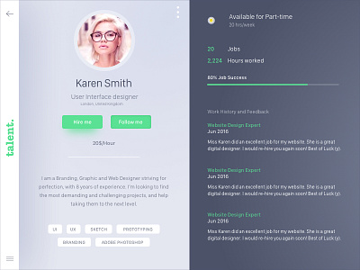 User Profile daily profile ui