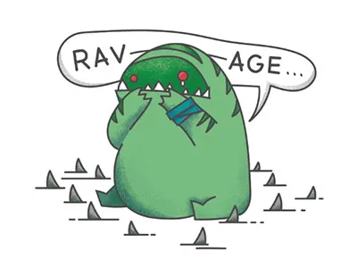 Sheever Ravage debuts dot illustration sheever steelseries sticker tidehunter