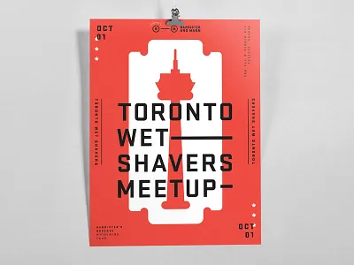 Convention poster barristerandmann canada cn tower design event poster safety razor shaving toronto type