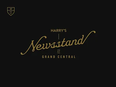Harrys Newsstand black brand custom icon identity lettering logo minimal simple type typography