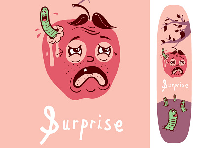 Surprise Skateboards apple fruit funny gnar gross rot skateboard skull surprise tree worm