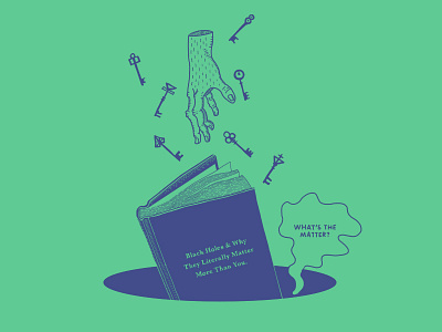 What's The Matter? 2 color black hole book green hand hole indigo keys