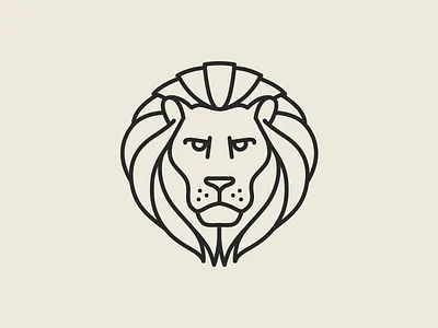 Lion Pictogram badge line lion logo mark outline pictogram stroke