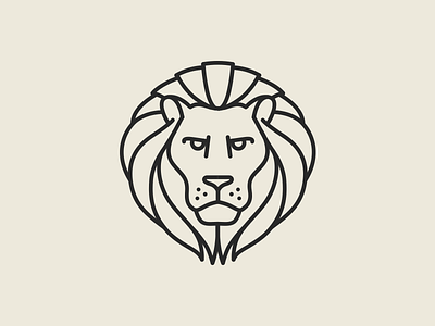 Lion Pictogram badge line lion logo mark outline pictogram stroke