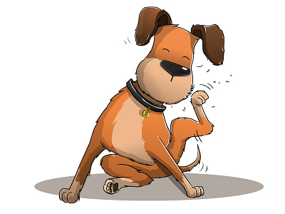 Scratching Dog animal cartoon cute dog fur illustration pet puppy scratching