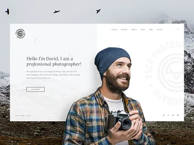 Homepage branding clearn creative homepage logo photography portfolio retro theme ui vsco web