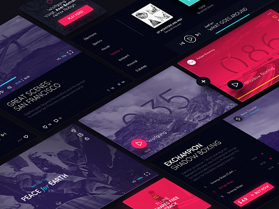 Widgets UI clean concept contact design flat kit layout music page player ui