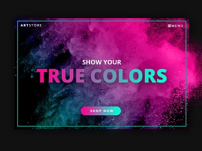 Art store art banner color ecommerce font hero homepage modern store text website