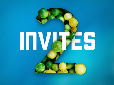 Two Dribbble Invites blue dribbble invitation invites lemons two yellow