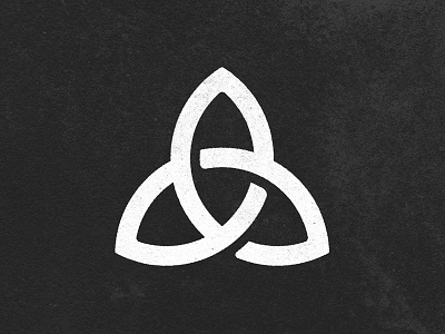 Dunaway Trinity Mark 3 black charcoal icon irish links logo rough shadows symbol trinity white