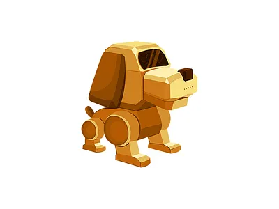 GOLD POO-CHI dog gold illustration illustrator poo chi robot toy vector
