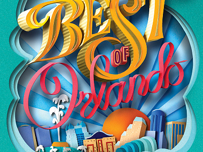 Best of Orlando 2016 best of orlando collage cover cut paper illustration layered orlando magazine paper