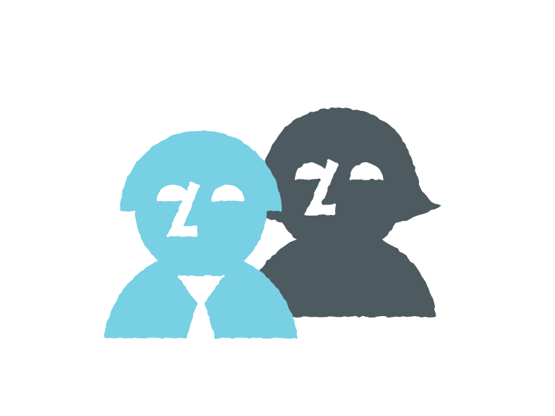 Warbly People animation bold geometric graphic icon people rough sketchy