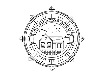 Destination Home Icon compass home icon iconography illustration illustrator line illustration simplicity