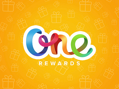 One Rewards Logo branding gradient identity lettering logo one rewards typography