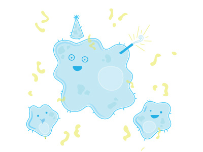 Amoebas having a "Cell-ebration!" amoeba cell germs party