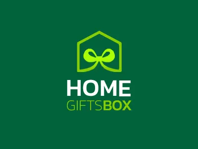 Home Gift Box Logo Concept box concept gift home logo