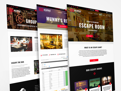 Alcatraz Escape Rooms alcatraz egypt escape jail maze mummy red ui ux web design