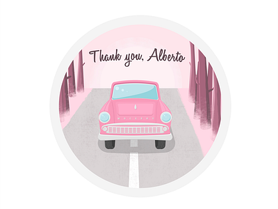 Hello Dribbble! car debut first shot forest illustration thanks