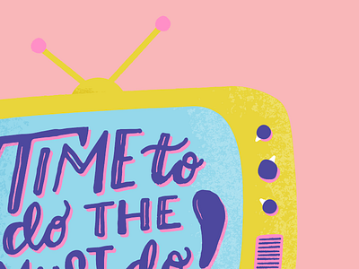 Time to do... artwork disney world hand lettering illustration pastel texture vintage tv