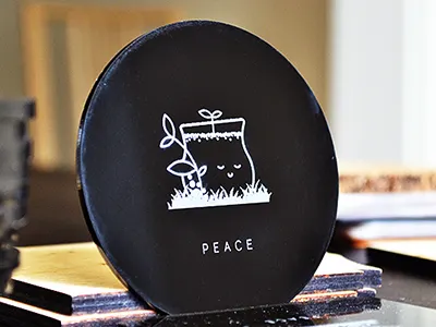 Peace acrylic art boba coasters design illustration line plastic spirit vector