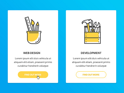 Design / Development cards design development icons