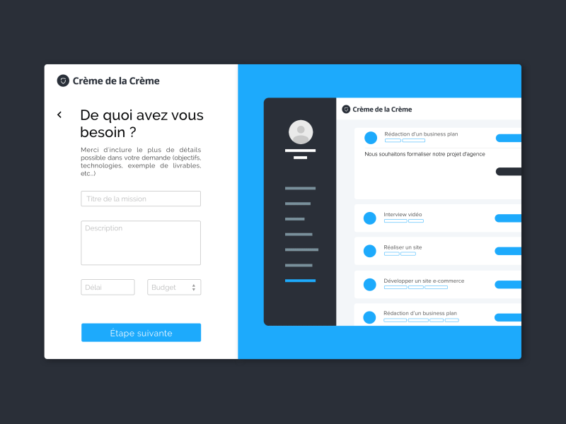 UX/UI - Crème de la Crème animation cremedelacreme flat form gif illustration interface ui ux